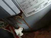 Electric water heater thermostat and reset switch inspected during a Harrisburg PA repair