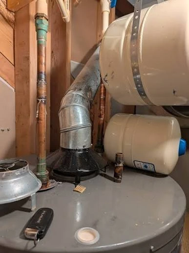 Old commercial water heater removed during a staged changeover at a Harrisburg PA building